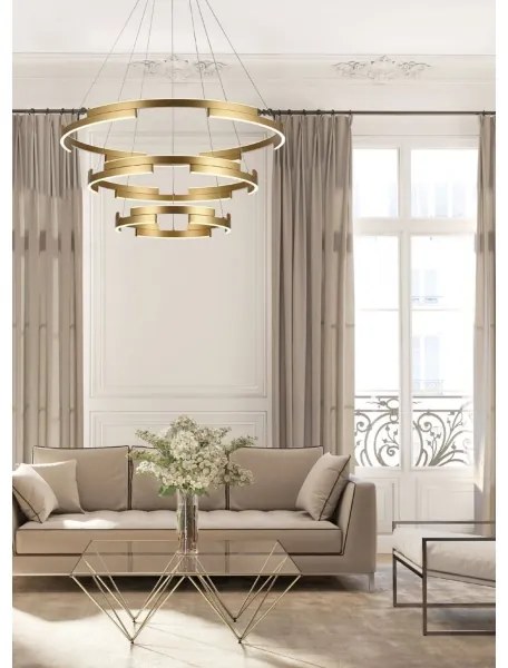 Redo 01-3181 - LED Stmievateľný luster na lanku CASTLE LED/80W/230V zlatá