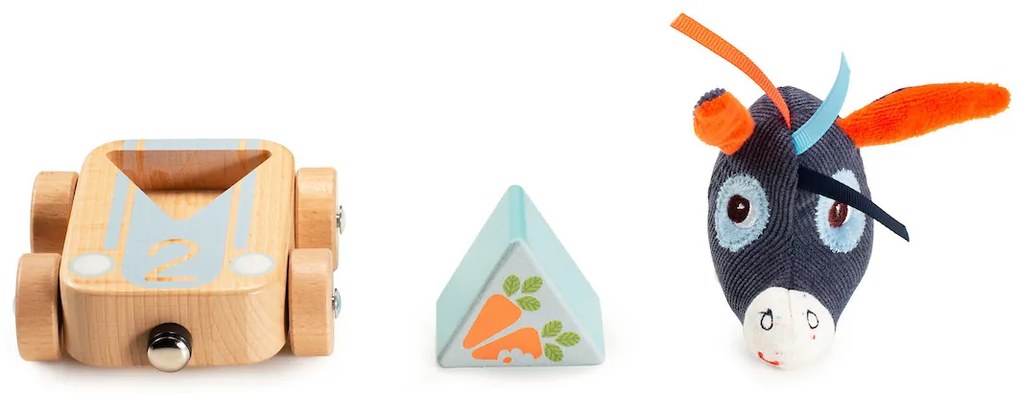 Lilliputiens - súprava 3 drevených autíčok - Farma