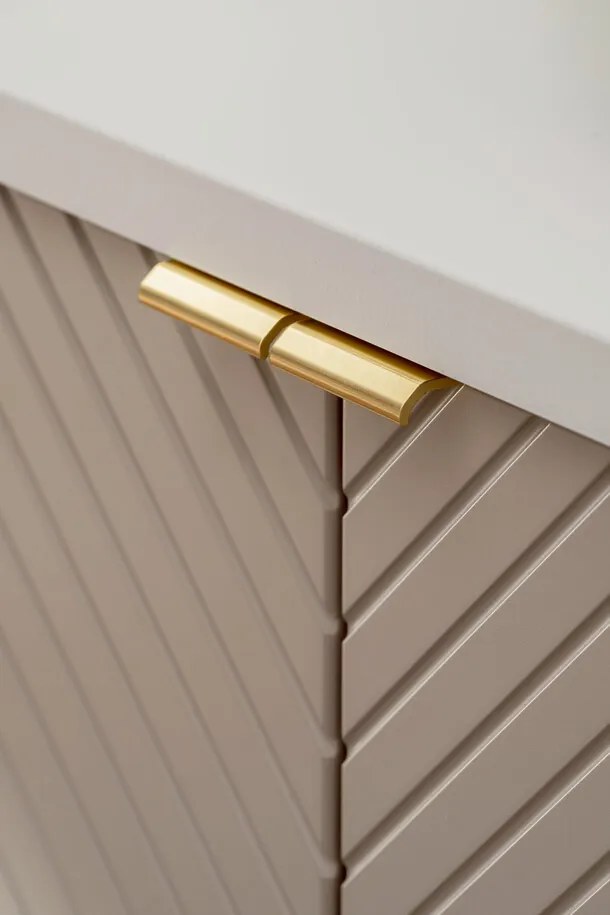 Závesná skrinka Viva Cashmere Lola II s doskou a umývadlom 60 cm kašmírová/biela