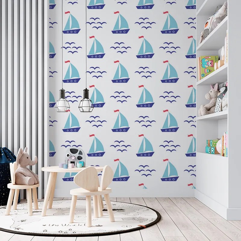 Sablio Tapeta Modré lodičky - 125x75 cm