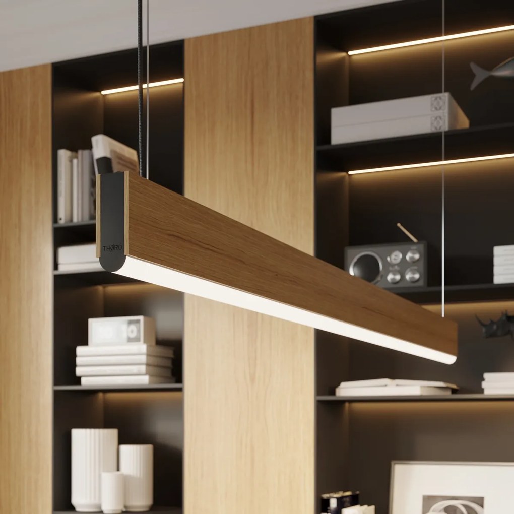 Závesné LED svietidlo Lykke 120, 1x LED 29w, 3000k, drevo