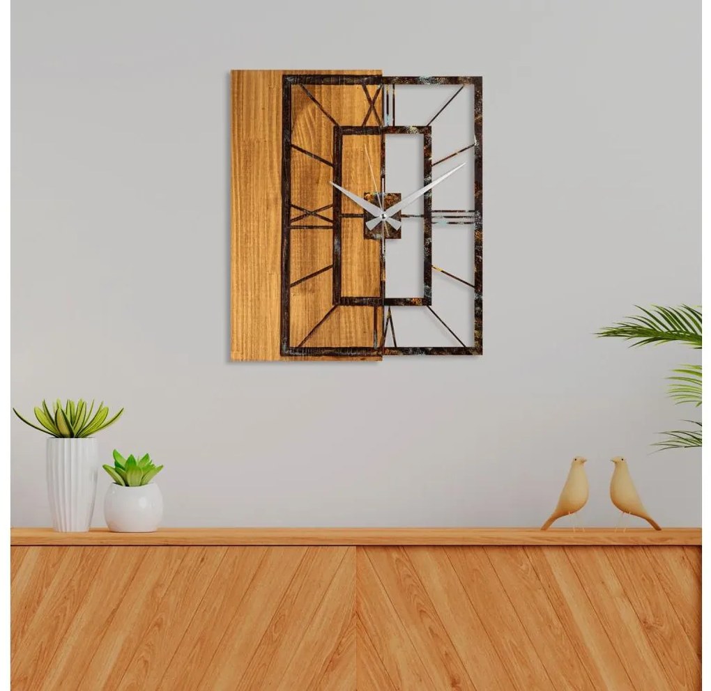 Nástenné hodiny 49x58 cm 1xAA drevo/kov