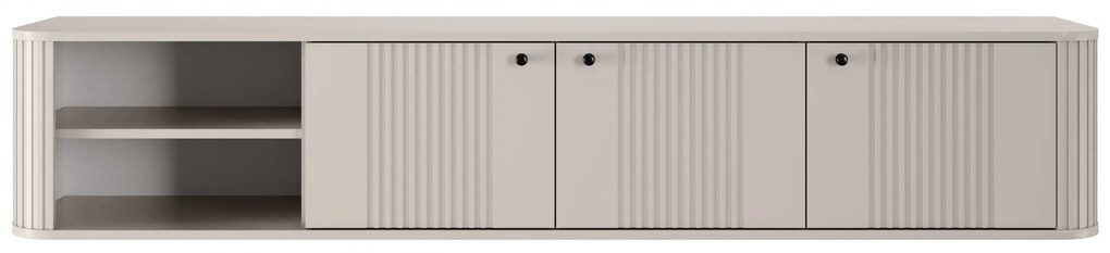 Závesný TV stolík Vespera 187 cm - kašmírová / čierna