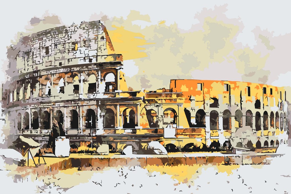 Gario Maľovanie podľa čísel Colosseum ilustrácie Rozmery: 60 x 40 cm, Rámovanie: S vnútorným rámom