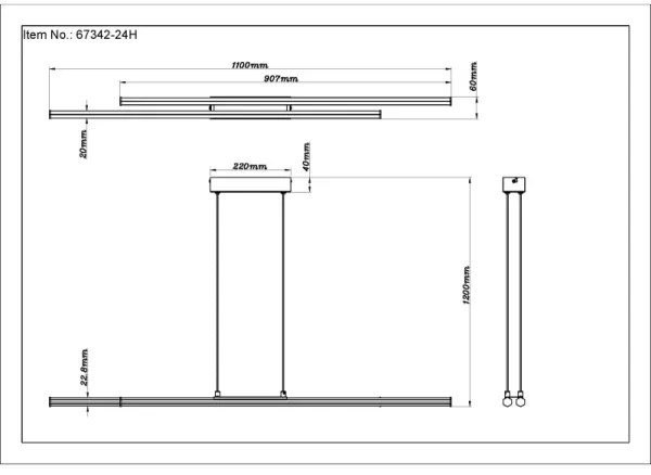 Globo 67342-24H - LED Luster na lanku KIRINA LED/24W/230V 3000K čierna
