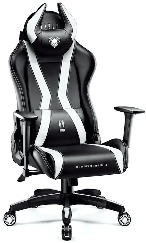 Herné kreslo Diablo X-Horn 2.0 King Size: Čierno-biele Diablochairs
