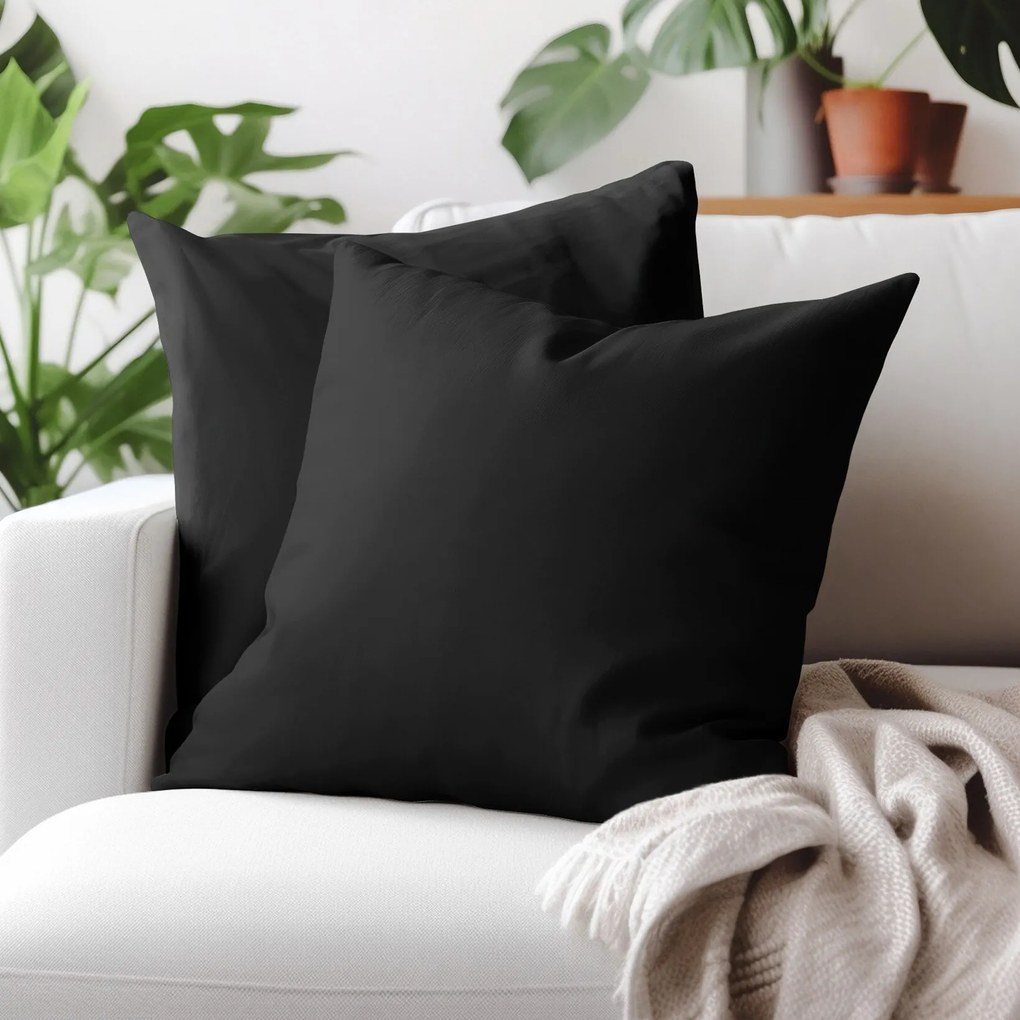 Goldea bavlnená obliečka na vankúš - čierna 45 x 45 cm