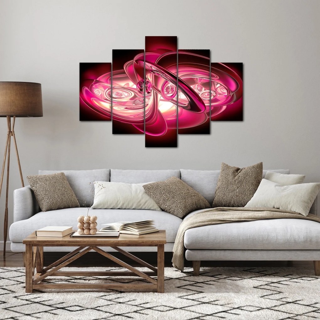 Obraz ružových fraktálov (150x105 cm)