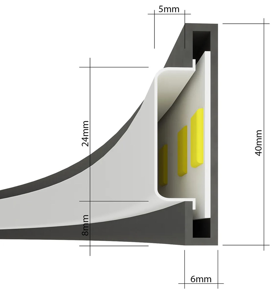 Thoro Lighting Stropné svietidlo RIO 55 čierne 4000K