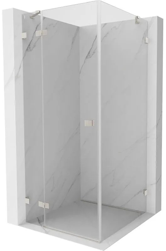 Mexen Lunar, výklopný sprchový kút ľavý 70 x 70 cm, 8mm číre sklo, oceľový profil, 834-070-070-97-00-L