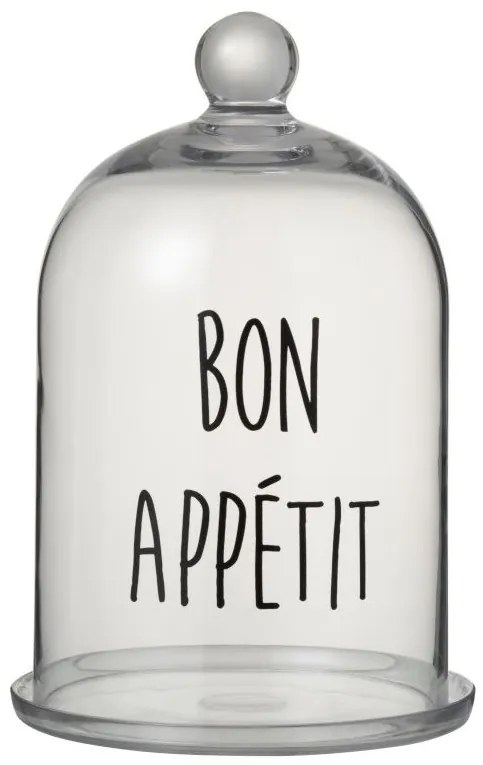 Sklenený podnos s poklopom Bon Apetit - 19 * 31cm