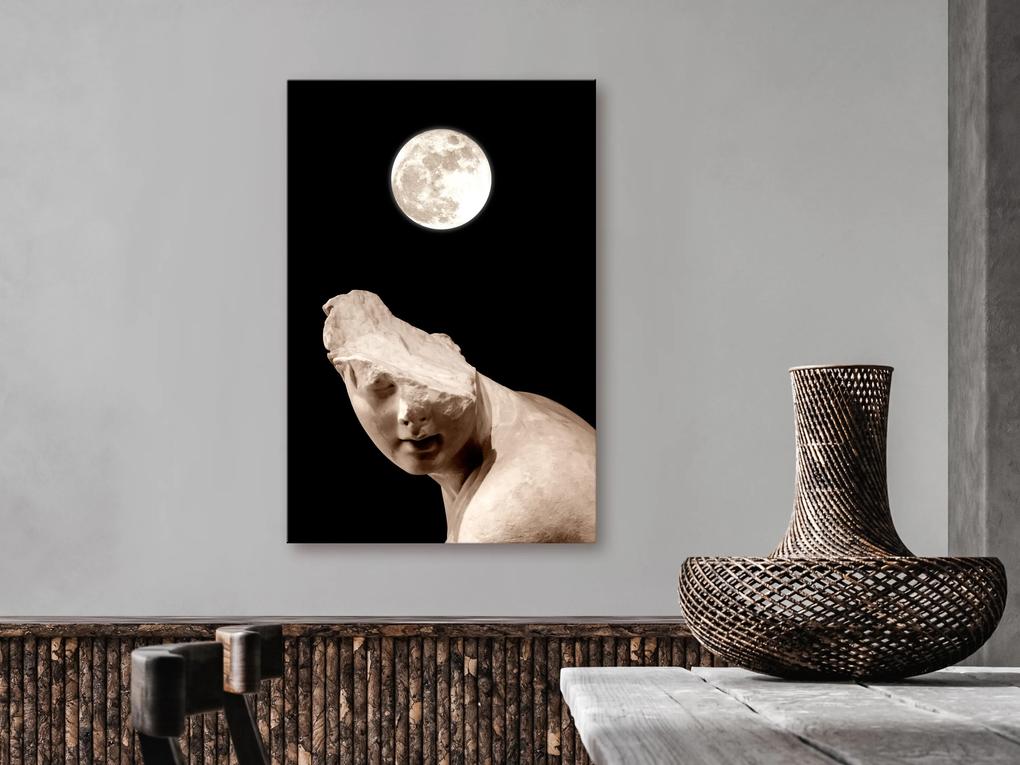 Artgeist Obraz - Moon and Statue (1 Part) Vertical Veľkosť: 80x120, Verzia: Premium Print