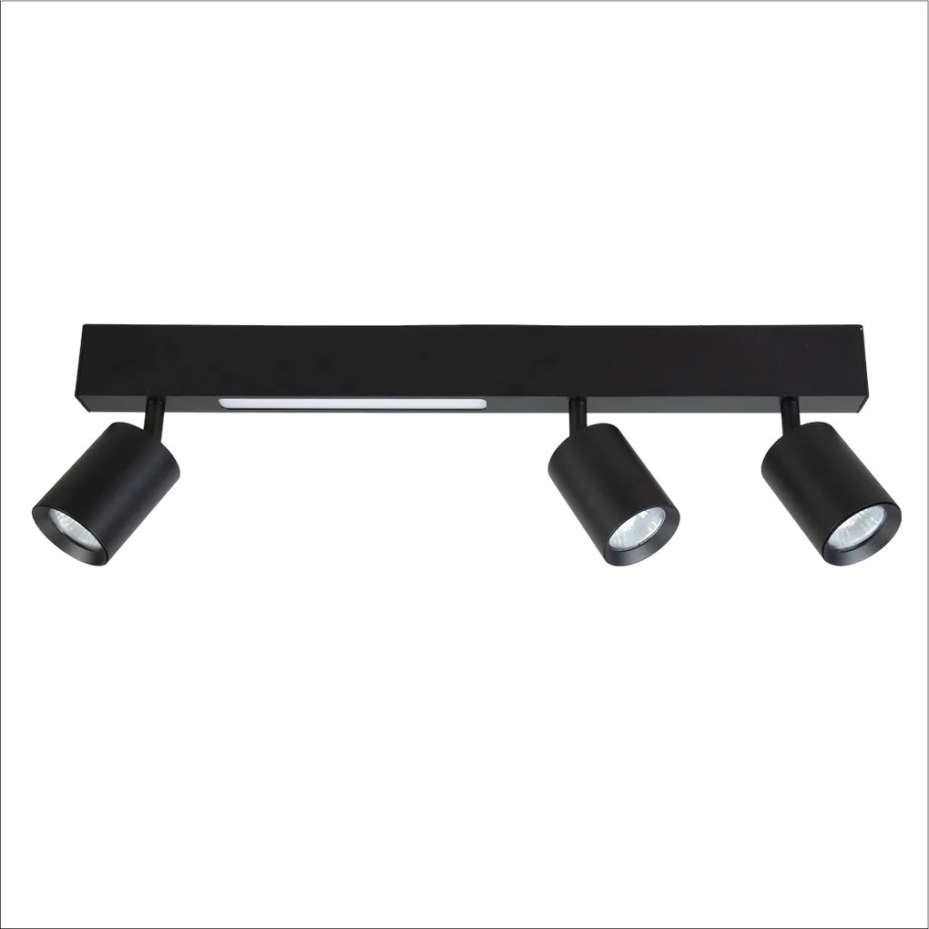 EUlight Stropné svietidlo Magnet, 3x čierne kovové tienidlo + 1x LED 5W, b