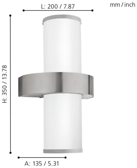 EGLO 86541 - vonkajšie nástenné svietidlo BEVERLY 2xE27/60W strieborná / biela