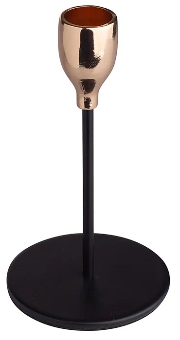 Altom Kovový svietnik čierno-zlatý Rozměry: 14.5 cm