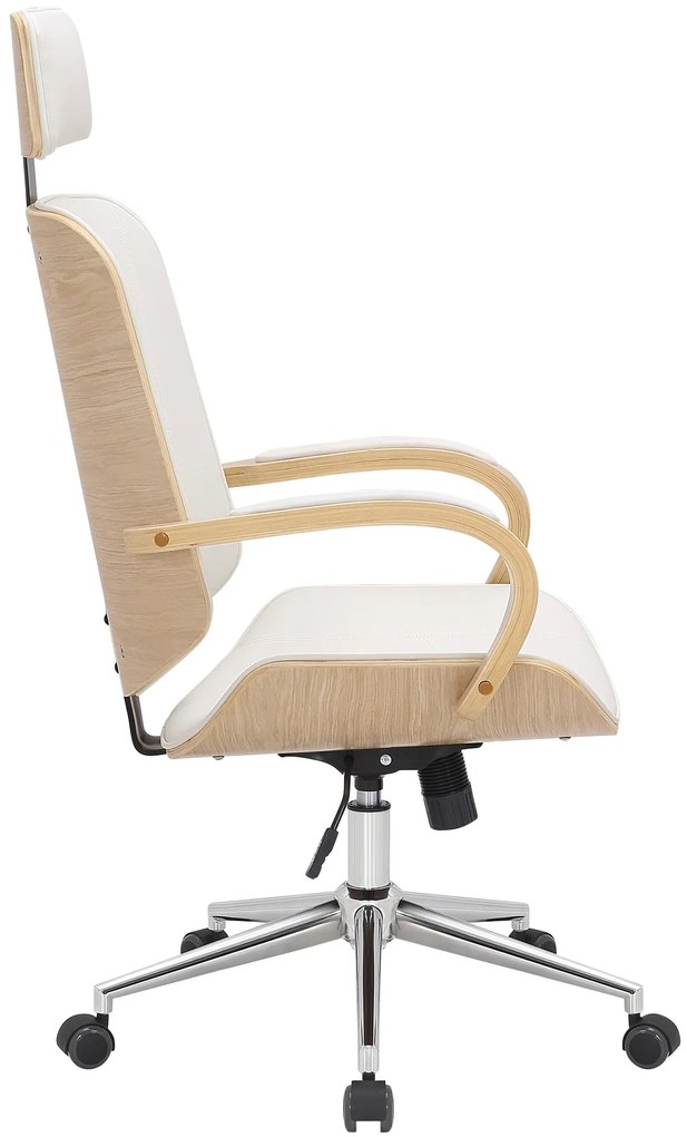 Design-Shop Kancelárska stolička Dayton - drevo natura - Biela