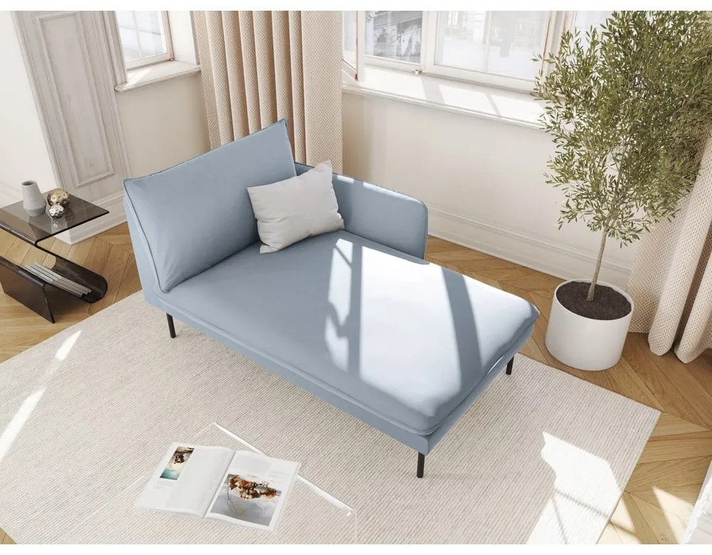 Svetlomodrá zamatová leňoška (pravý roh) Vienna – Cosmopolitan Design