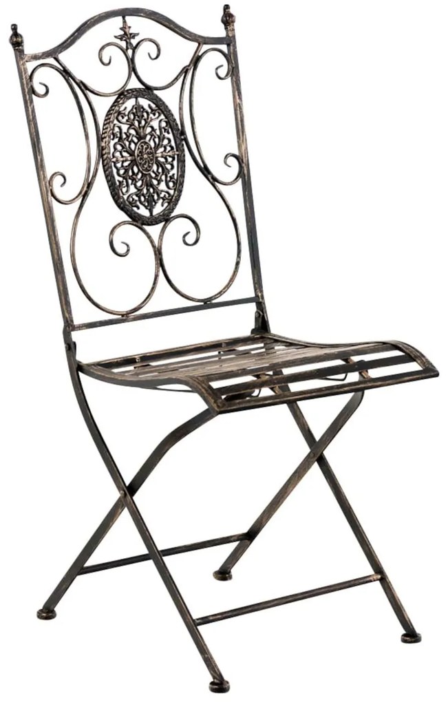 Kovová skladacia stolička Sibell (SET 2 ks) - Bronzová