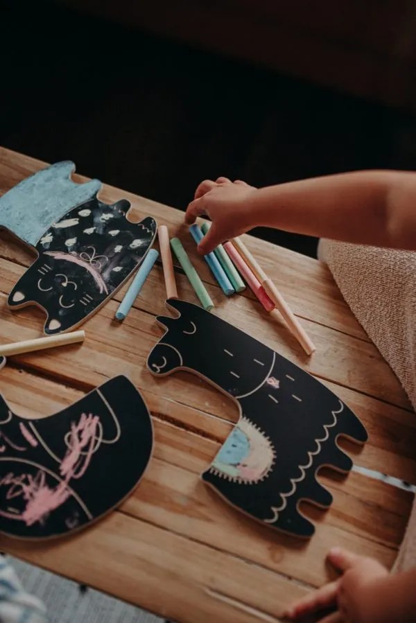 Drevená kriedová tabuľa lama Pola