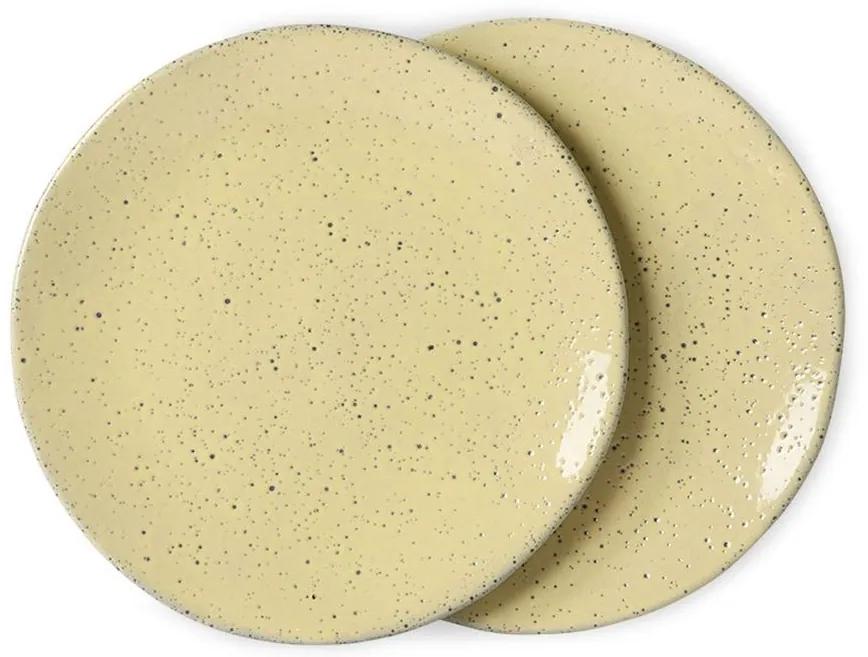 2ks žltý dezertný tanier Gradient Ceramics - Ø 22,5 * 1,5cm