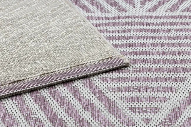 Koberec SIZAL COLOR 47176260 Línie, trojuholníky, zygzak - béžový / špinavo ružový