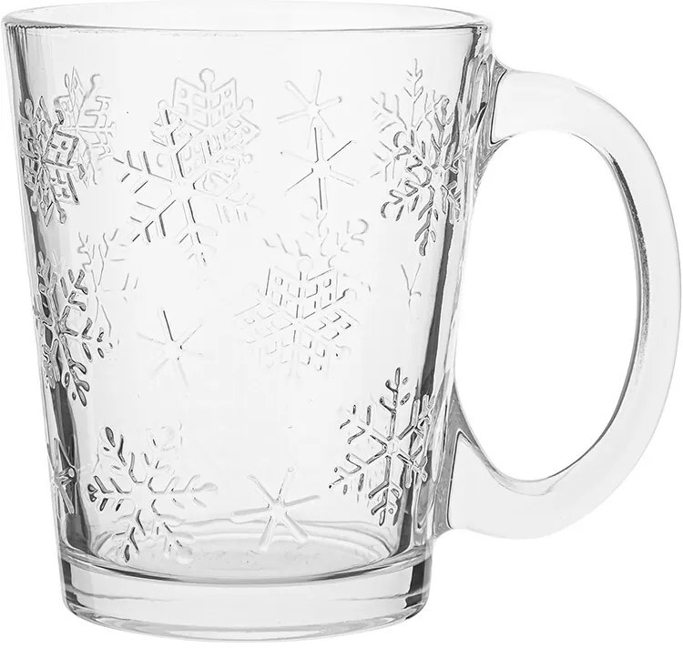 Altom Sada 6 sklenených hrnčekov Snowflakes 300 ml