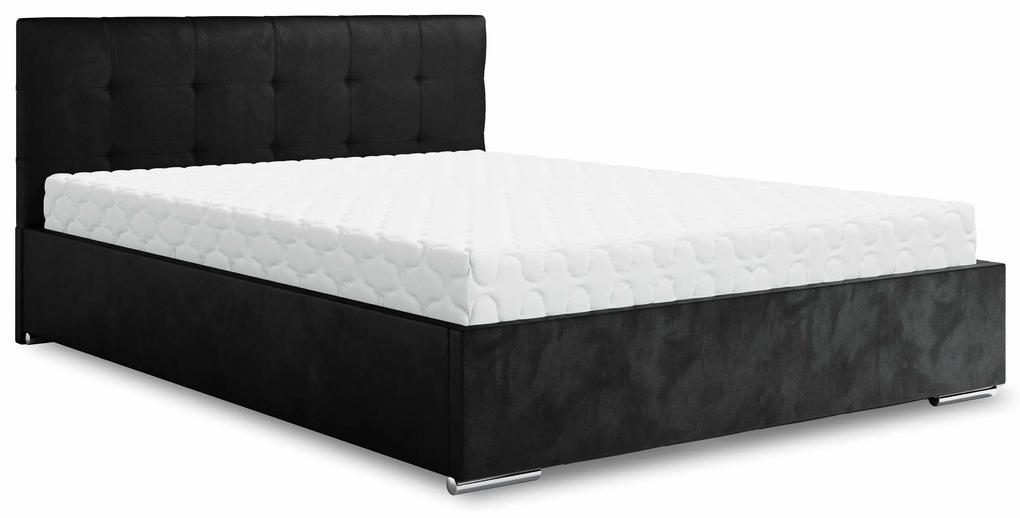 Manželská posteľ 160 cm Hermila (čierna) (s roštom a úložným priestorom). Vlastná spoľahlivá doprava až k Vám domov. 1046952