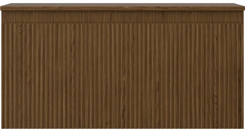 Mexen Rivel, kúpeľňová skrinka 100 cm s hornou časťou, 1 zásuvka, drážkovaná, orech, 91A20-10047-1-BFC86