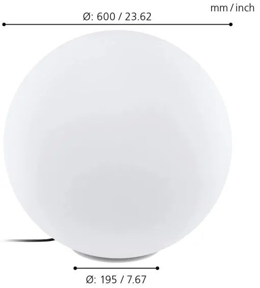 Eglo 98108 - LED RGBW Vonkajšie svietidlo MONTEROLO-C 1xLED/9W/230V IP65 pr.600