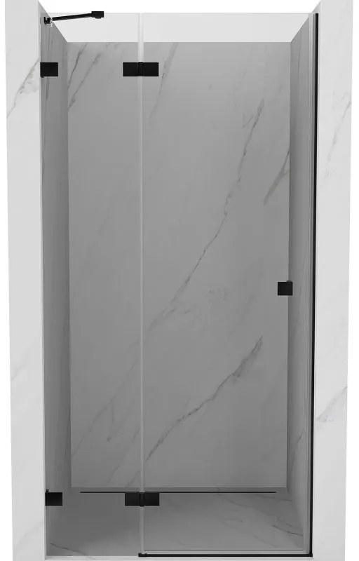 Mexen, Mexen Lunar ľavé otočné sprchové dvere 110 cm, transparentné, čierne - 834-110-000-70-00-L