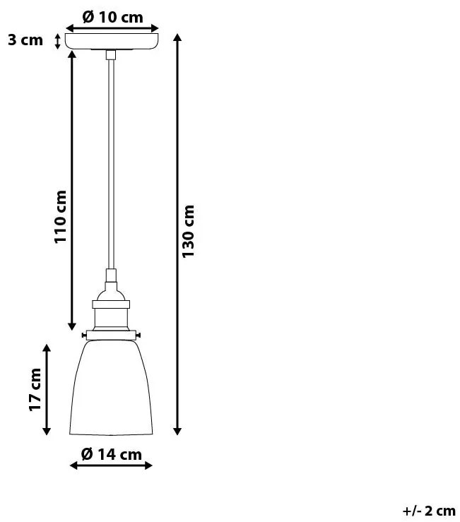 Sklenená závesná lampa PARMA Beliani