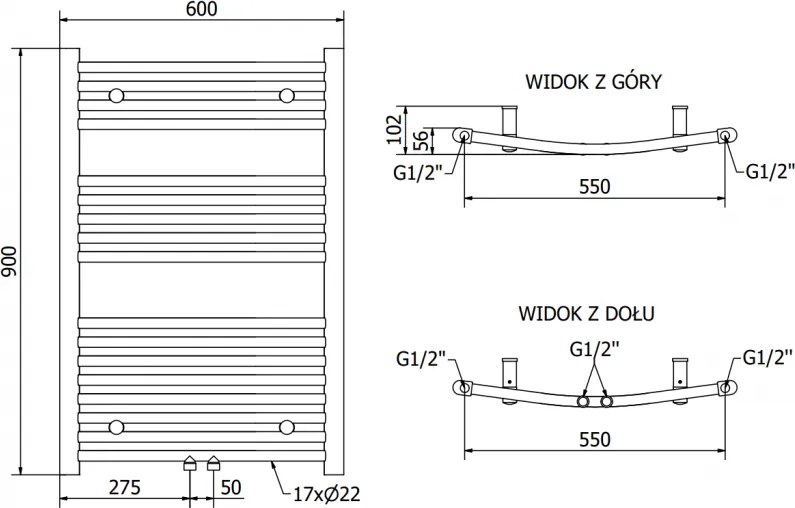 Mexen Ares, elektrické vykurovacie teleso 900 x 600 mm, 400 W, biela, W102-0900-600-6400-20