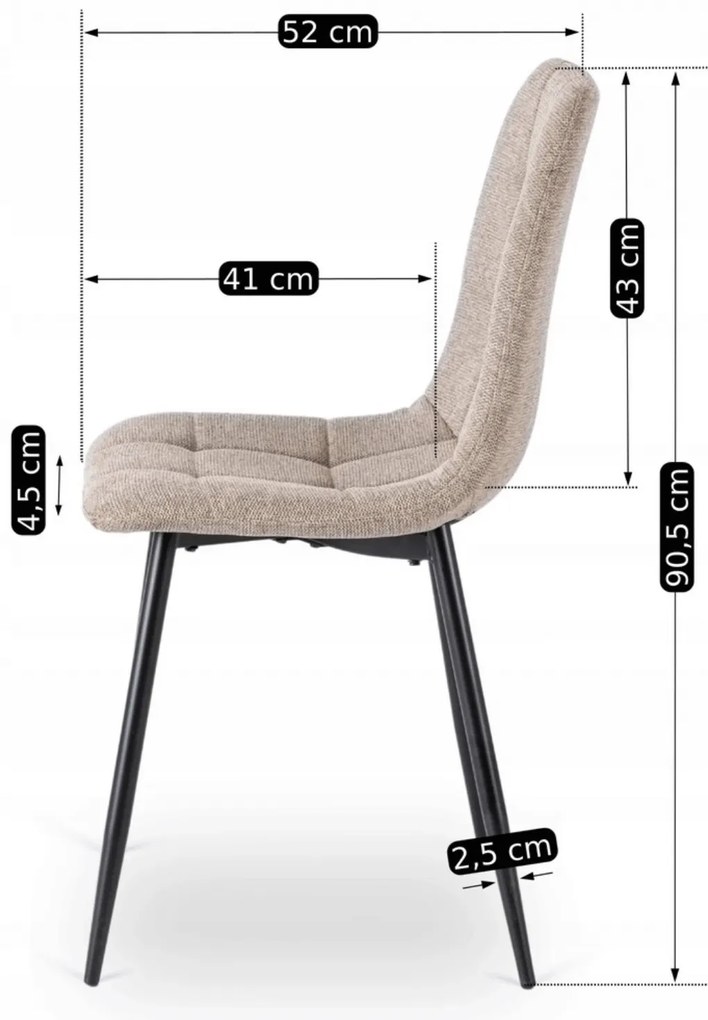 PROXIMA.store - Čalúnená jedálenska stolička PERU FARBA: horčicová, FARBA NÔH: čierna