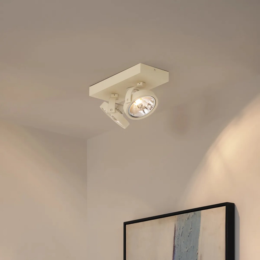 Moderné stropné bodové svetlo béžové G9 okrúhle otočné a sklopné 2-svetlo - Go