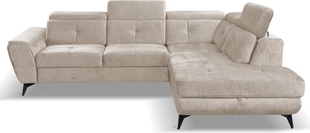 Rohová sedacia súprava Sergio, béžová látka, pravý roh