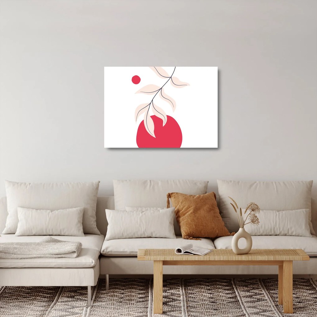 Sklenený obraz - Ružová florálna abstrakcia N⁰2 (70x50 cm)