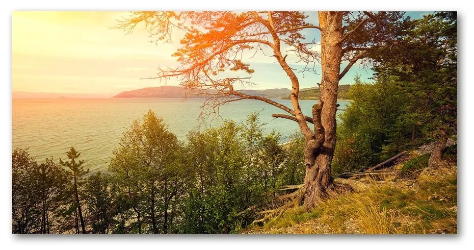 Foto obraz sklenený horizontálny jazero Škandinávia cz-osh-100x50-f-121778519