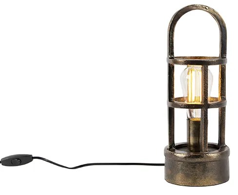 Stolná lampa v štýle art deco bronzová 35 cm - Kevie