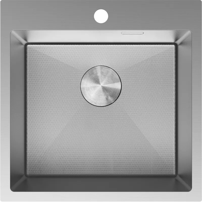 Mexen Solix, 1-komorový nerezový drez 500 x 500 mm, brúsena oceľ, vzor voština, 6407501000-01HC