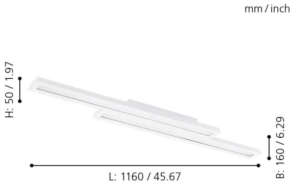 Eglo 99412 - LED RGB Stmievateľné stropné svietidlo SALITERAS-C 2xLED/10W/230V