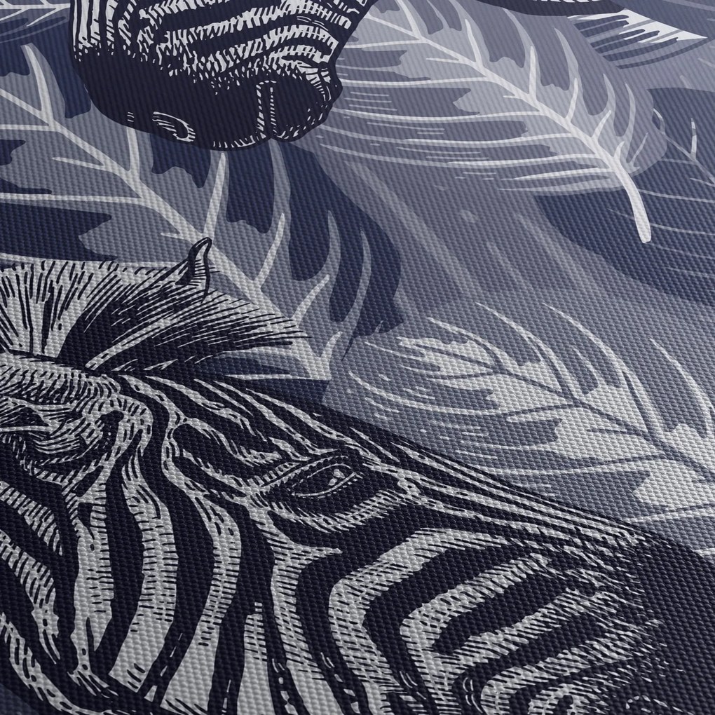 Obraz - Modré zebry (150x105 cm)