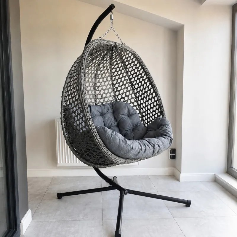 Vintino Dvojmiestne závesné kreslo BELLUNA grafitové