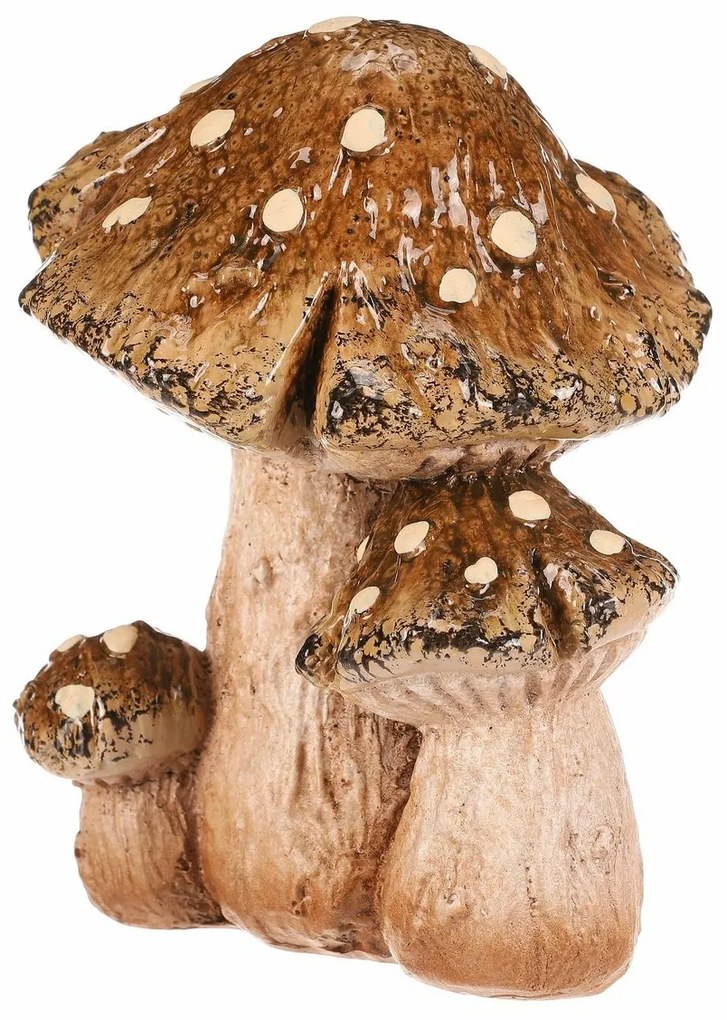 Jesenná dekorácia Hríby, 13 x 10 x 14 cm, polyresin