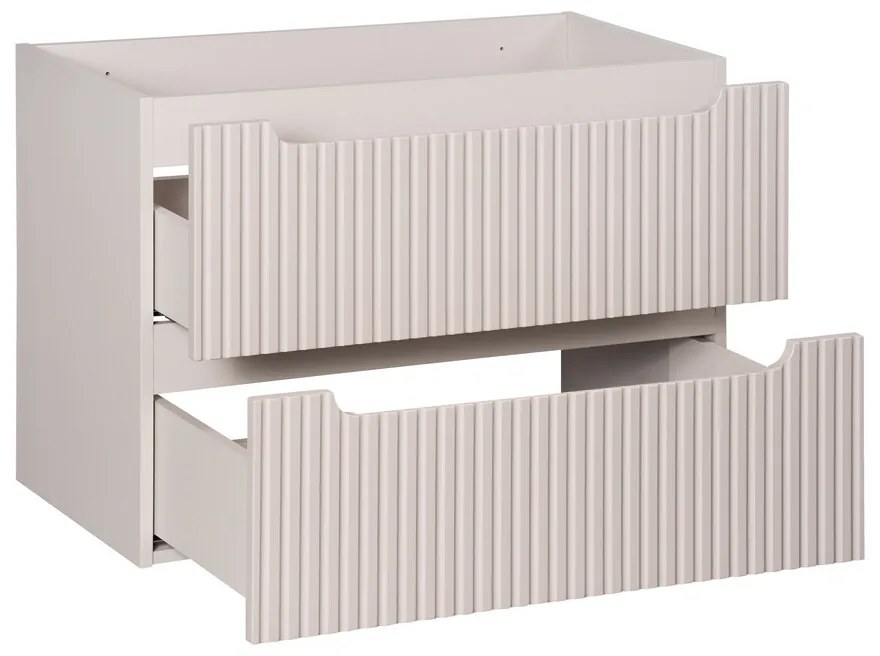 Závěsná skříňka pod umyvadlo Nova Cashmere II s deskou 80 cm kašmír/dub coast evoke