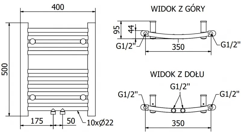 Mexen Ares, elektrické vykurovacie teleso 500 x 400 mm, 300 W, čierna, W102-0500-400-6300-70