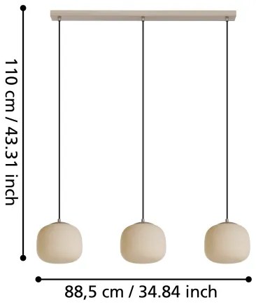 Eglo 900894 - Luster na lanku COMINIO 3xE27/40W/230V