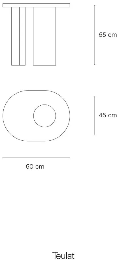 Odkladací stolík v dekore jaseňa 60x45 cm Nori - Teulat