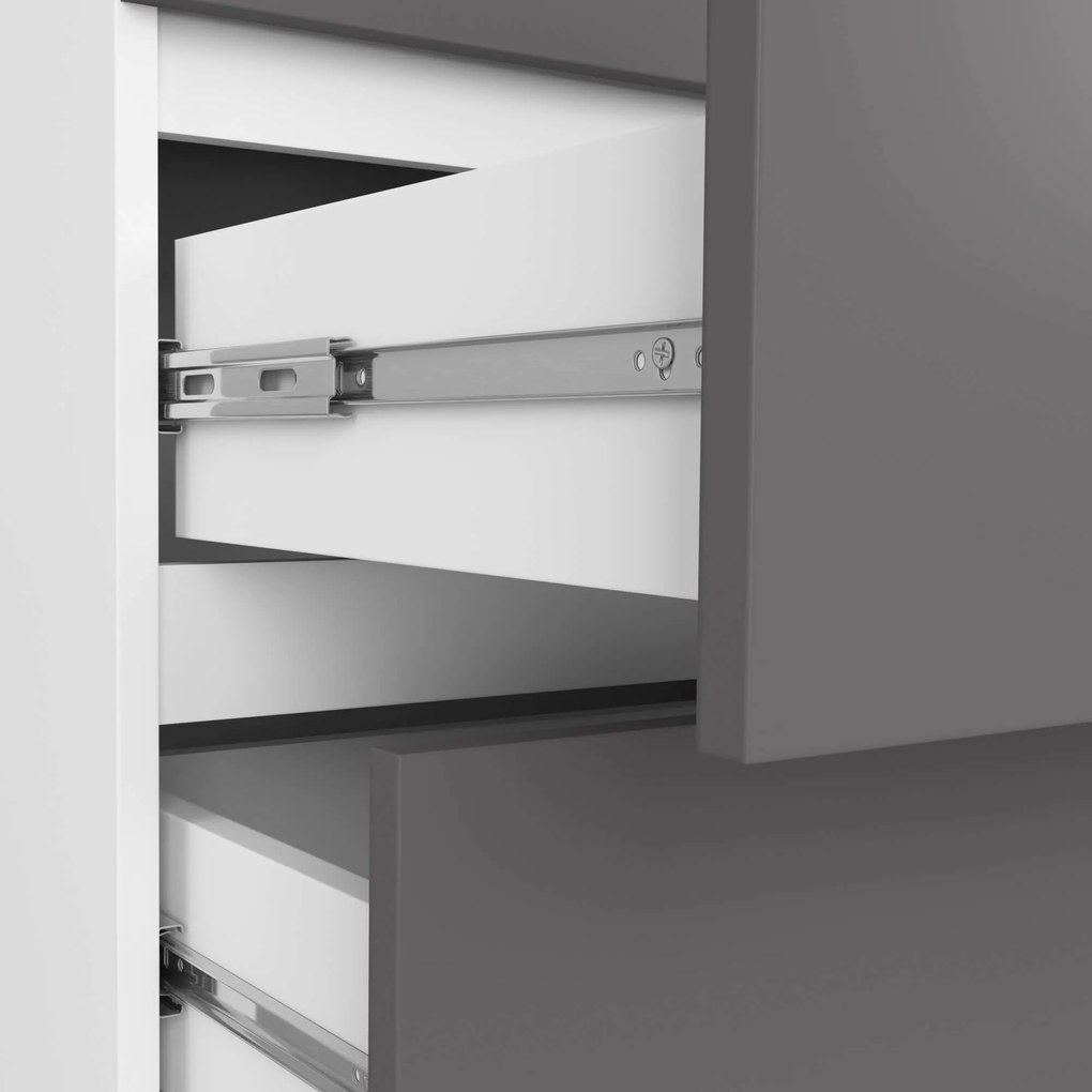 Komoda Kuba 60 cm - 6 zásuviek I biela/grafit