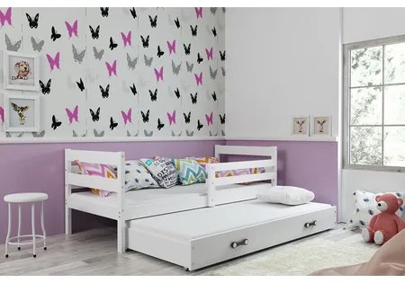 Detská posteľ s výsuvnou posteľou ERYK 200x90 cm Sivá  Ružová