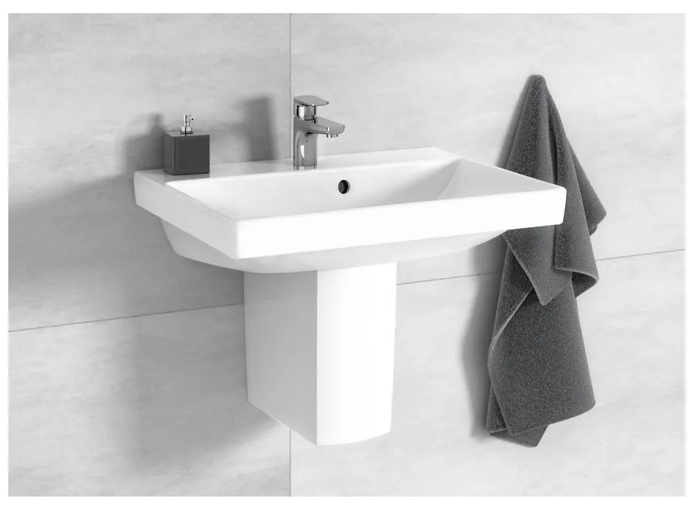 Villeroy & Boch AVENTO - Umývadlo, 550x370x180 mm, s prepadom, biela Alpin CeramicPlus 4A0055R1